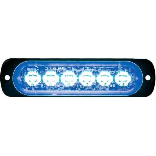Centerline Dynamics Vehicle Maintenance LED Rectangular Blue Low Profile Strobe Light 12V - 6 LEDs - 8891904