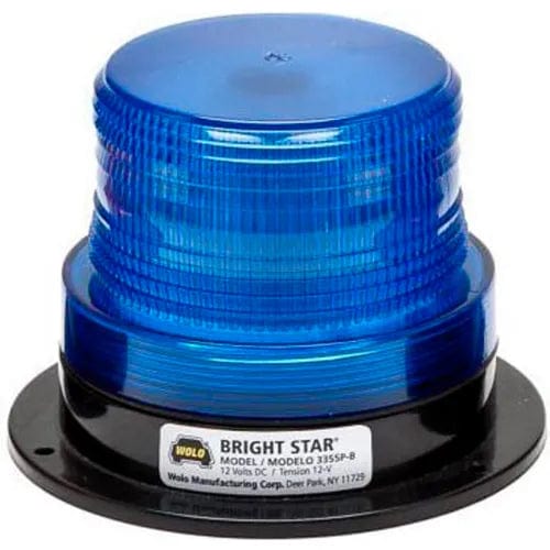 Centerline Dynamics Vehicle Maintenance Strobe Warning Light Permanent Mount 12-110 Volt Blue Lens 3355P-B