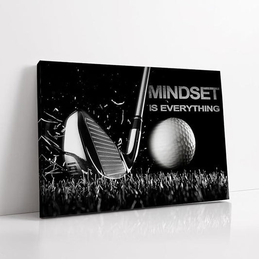 Centerline Dynamics Wall Art Canvas 12x18 in Black and White Golf Course Poster Canvas Wall Art