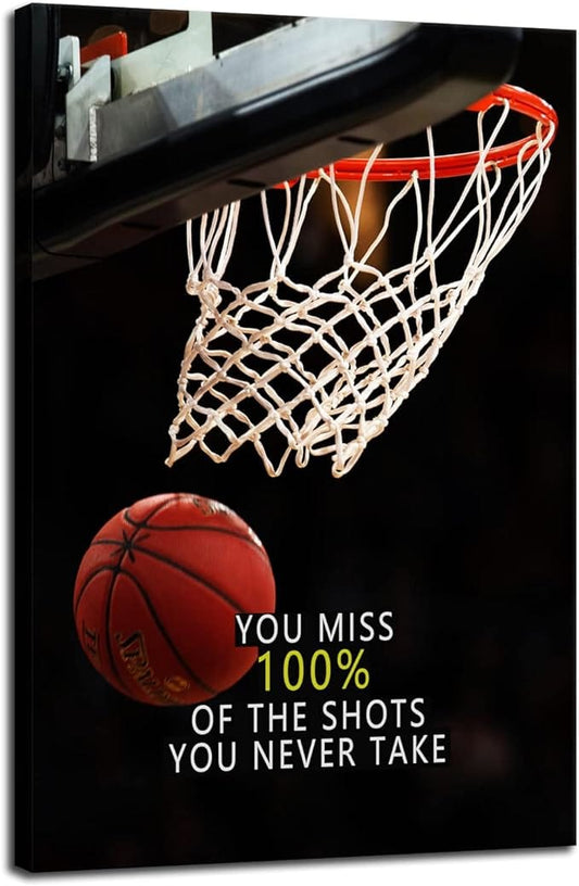 Centerline Dynamics Wall Art Canvas 12x18 In Motivational Sports Star Poster Prints Framed Wall Art