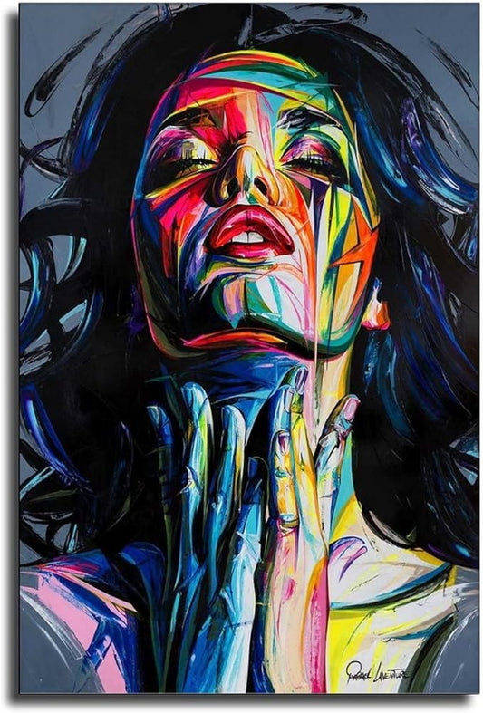 Centerline Dynamics Wall Art Canvas 20x30cm Modern Woman Graffiti Framed Wall Art