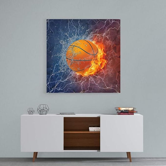 Centerline Dynamics Wall Art Canvas Ball on Fire and Water Canvas Wall Art