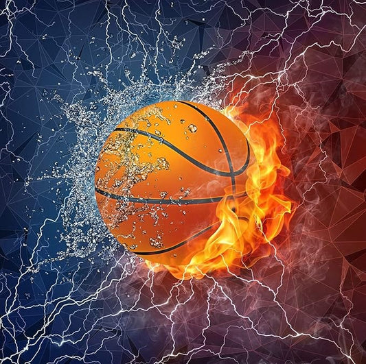 Centerline Dynamics Wall Art Canvas Ball on Fire and Water Canvas Wall Art