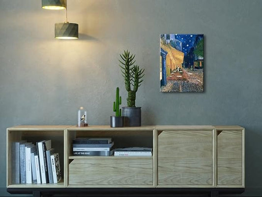 Centerline Dynamics Wall Art Canvas Cafe Terrace at Night Modern Framed Giclee Canvas