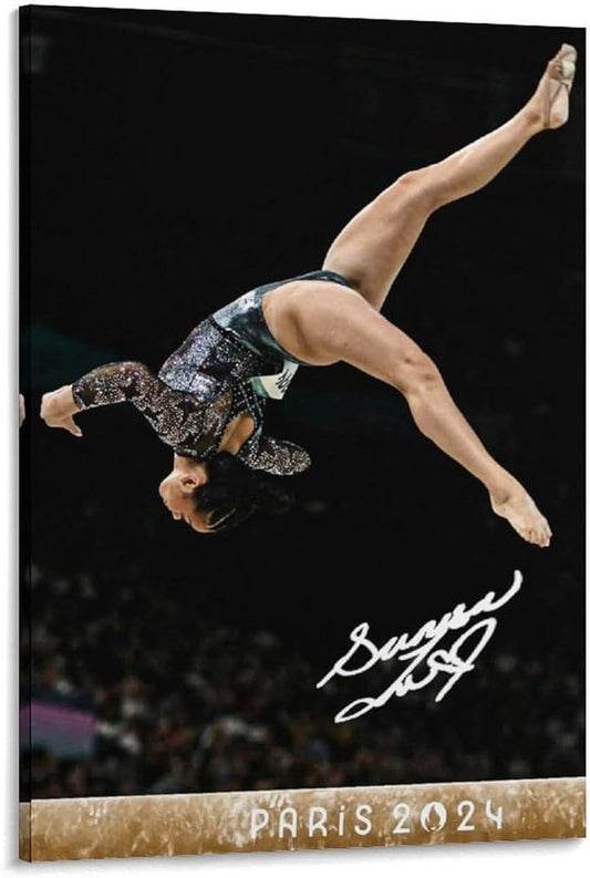 Centerline Dynamics Wall Art Canvas Framed / 08x12inch(20x30cm) Competitive Gymnast Suni Lee Sports Poster Canvas