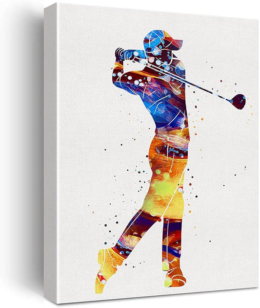 Centerline Dynamics Wall Art Canvas Golf Poster Canvas Wall Art 12x15 in