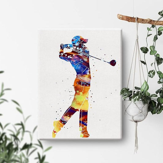Centerline Dynamics Wall Art Canvas Golf Poster Canvas Wall Art 12x15 in