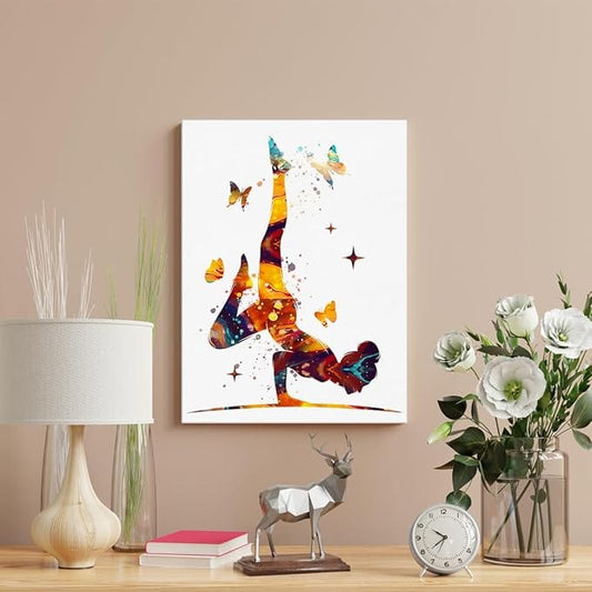 Centerline Dynamics Wall Art Canvas Gymnastics Girl Wall Art Decor Gymnastics Sport Poster 12x15 Inch