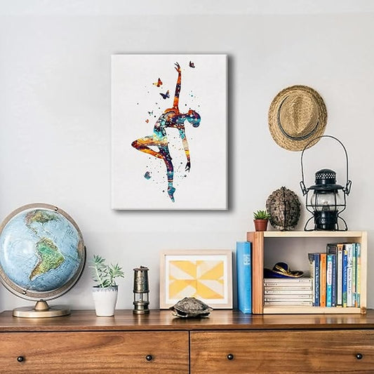 Centerline Dynamics Wall Art Canvas Gymnastics Tumbling Butterfly Watercolor Canvas Wall Art