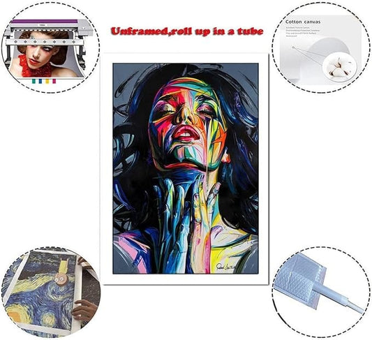 Centerline Dynamics Wall Art Canvas Modern Woman Graffiti Framed Wall Art