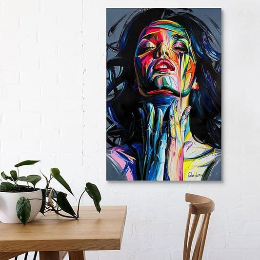 Centerline Dynamics Wall Art Canvas Modern Woman Graffiti Framed Wall Art