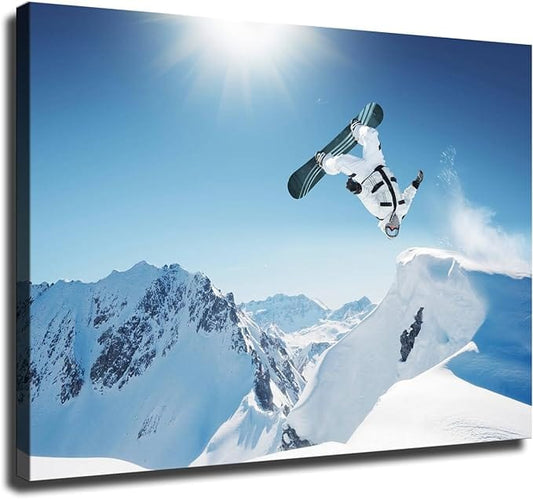Centerline Dynamics Wall Art Canvas Skiing Canvas Wall Art 16×20in Framed