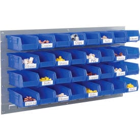 Centerline Dynamics Wall Bin Rack Panel Global Industrial™ Wall Bin Rack Panel 36 x19 - 32 Blue 4-1/8x7-1/2x3 Stacking Bins