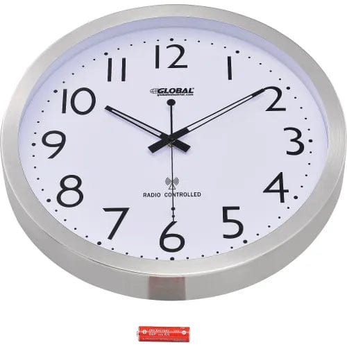 Centerline Dynamics Wall Clocks Atomic Wall Clock 14" Stainless Steel