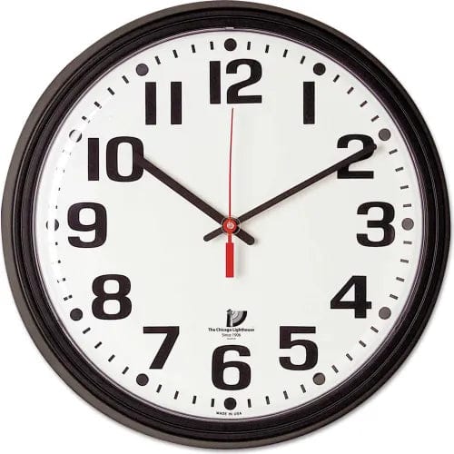 Centerline Dynamics Wall Clocks Bold Quartz Contract Clock, 13-3/4", Black