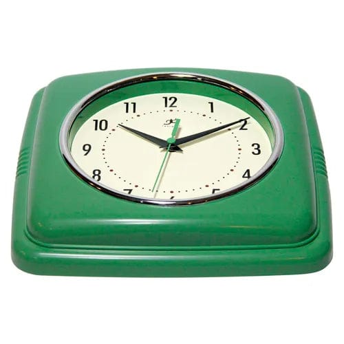 Centerline Dynamics Wall Clocks Infinity Instruments 9.5" Wall Clock, Green Retro