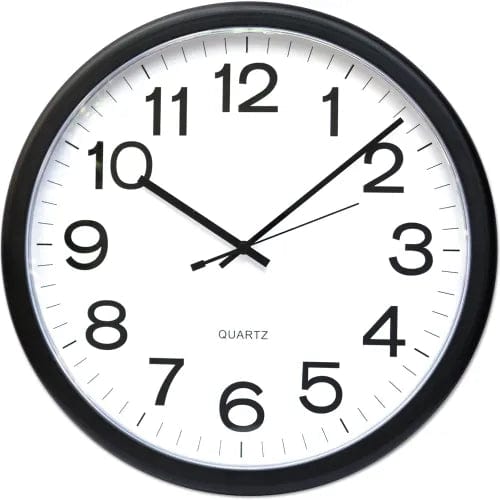 Centerline Dynamics Wall Clocks Round Wall Clock, 13.5" Overall Diameter, Black Case, 1 AA