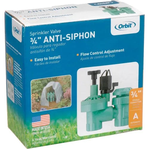 Centerline Dynamics Watering & Irrigation Orbit® Irrigation 3/4" FNPT Anti-Siphon Sprinkler Valve with Flow Control