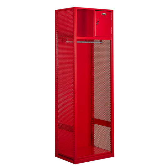 Centerline Dynamics Welded Sport Lockers Red Hallowell Welded Sport Lockers, 24"W x 18"D x 74-3/4"H Open Front, 1-wide With Optional Security Box