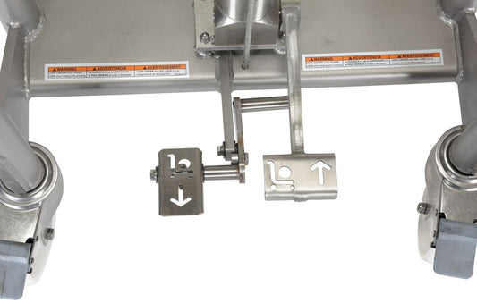 Centerline Dynamics Work Positioners Vestil 304L Stainless Steel Hydraulic Foot Pump Roll Handler 850 Lb. Capacity