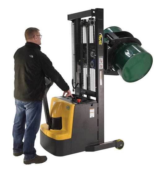 Centerline Dynamics Work Positioners Vestil Steel Vertical Drum Gripper/Rotator Stacker 64 In. Dispensing Height 800 Lb. Capacity