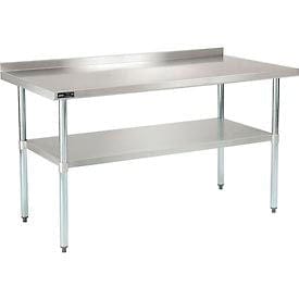 Centerline Dynamics Workbench Global Industrial Stainless Steel Workbench - 60"W x 30"D with 2" Backsplash and Undershelf