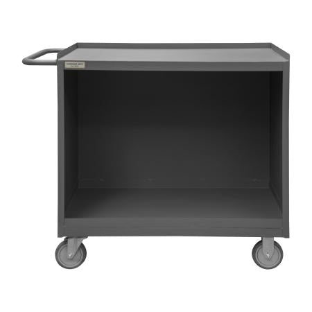 Durham Mobile Bench Cabinet, No Doors, Steel Top