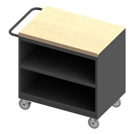 Durham Mobile Bench Cabinet, 1 Shelf, No Doors, Maple Top