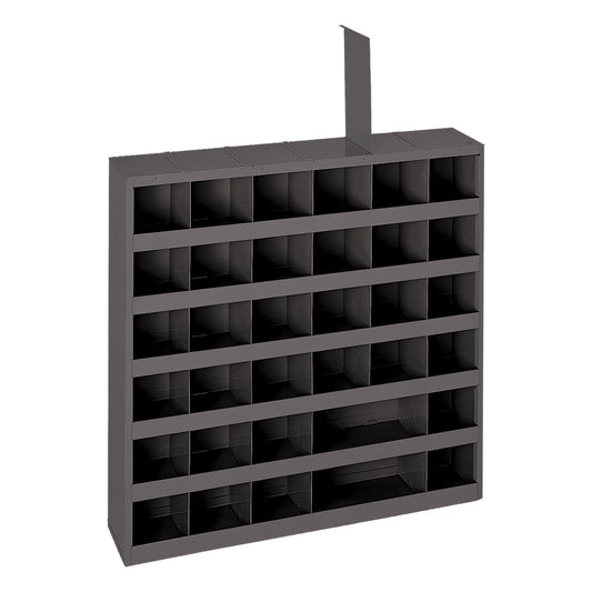 Durham Parts Bin, 36 Adjustable Compartments, 23-3/4 x 4-3/4 x 23-3/4