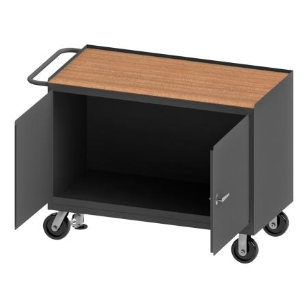 Durham Mobile Bench Cabinet, Floor Lock, Hard Board Top