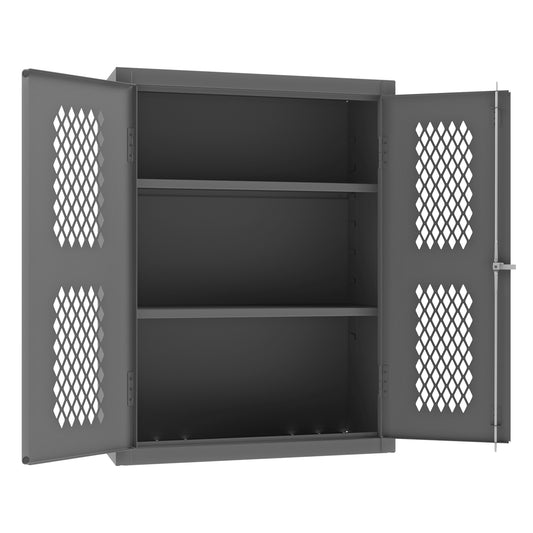 Durham Ventilated Shelves Cabinet, 14 Gauge, 2 Shelves, 36 x 18 x 48