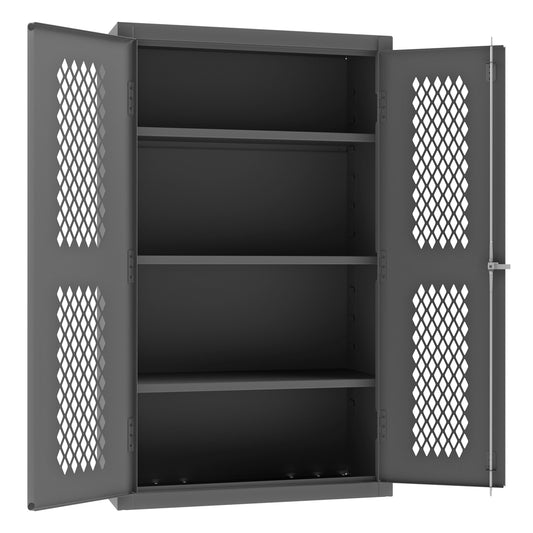 Durham Ventilated Shelves Cabinet, 14 Gauge, 3 Shelves, 36 x 18 x 60