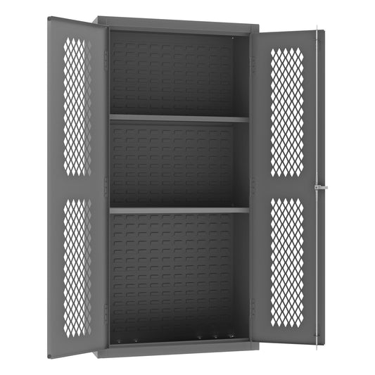 Durham Ventilated Shelves Cabinet, 14 Gauge, 2 Shelves, 36 x 18 x 72