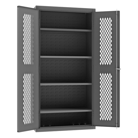 Durham Ventilated Shelves Cabinet, 14 Gauge, 4 Shelves, 36 x 18 x 72