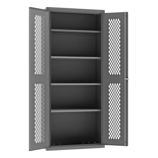 Durham Ventilated Shelves Cabinet, 14 Gauge, 4 Shelves, 36 x 18 x 84