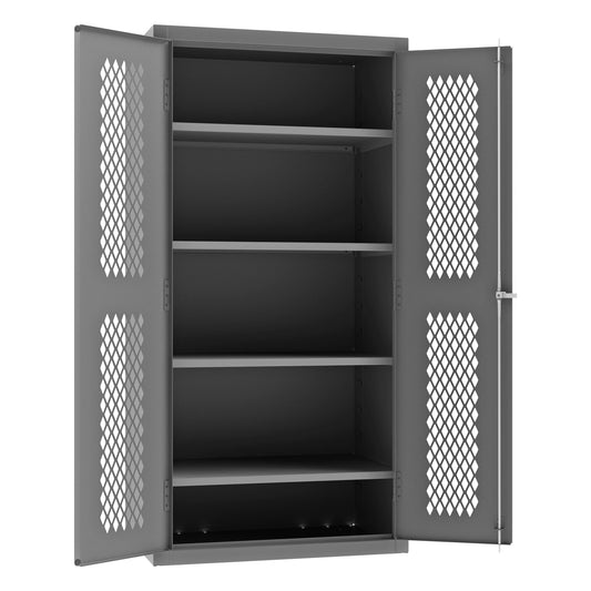 Durham Ventilated Shelves Cabinet, 14 Gauge, 4 Shelves, 36 x 24 x 72