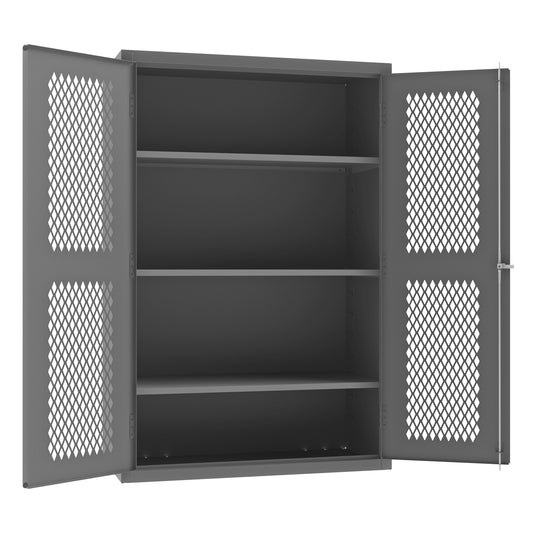 Durham Ventilated Shelf Cabinet, 14 Gauge, 3 Shelves, 48 x 24 x 72