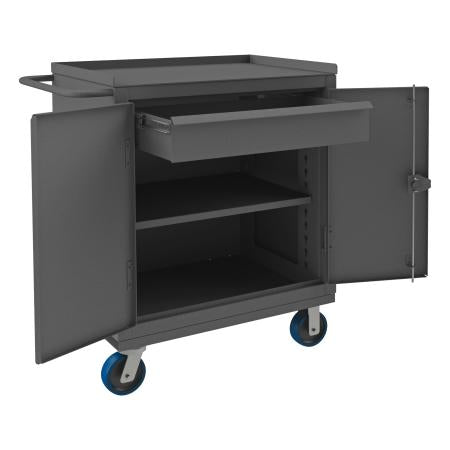 Durham Heavy Duty Mobile Bench Cabinet, 1 Shelf, 1 Drawer