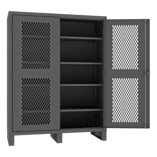 Durham Ventilated Cabinet, 12 Gauge, 4 Shelves, 60 x 24 x 78