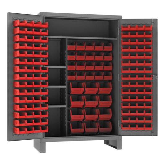 Durham Maintenance Cabinet, 12 Gauge, 4 Shelves, 156 Bins, 48 x 24 x 78