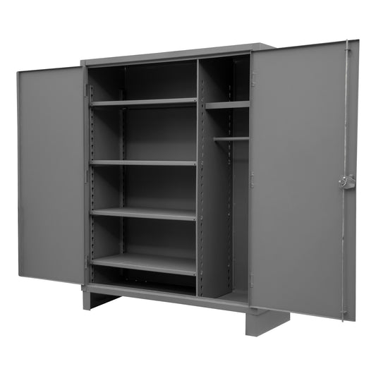 Durham Wardrobe Cabinet, 1 Fixed Shelf, 4 Adjustable Shelves, Hanger Bar, 48 x 24 x 78