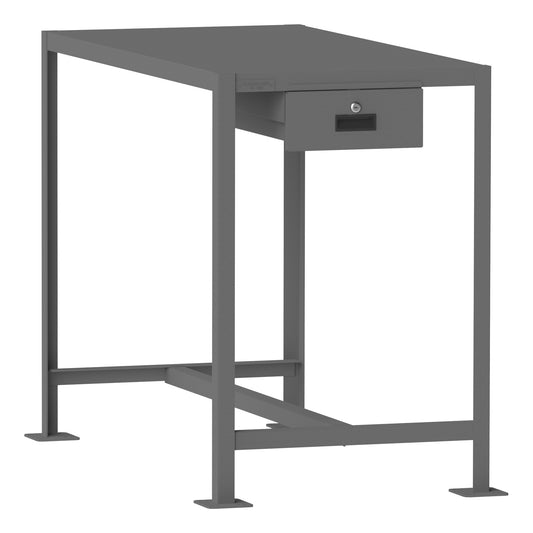 Durham MT Workbench, 24 x 48, Top Shelf Only with Drawer, 14 Gauge Steel, 2000 lbs. Capacity, Textured Powder Paint, Gray