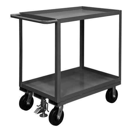 Durham Stock Cart, 2 Shelves, Floor Lock