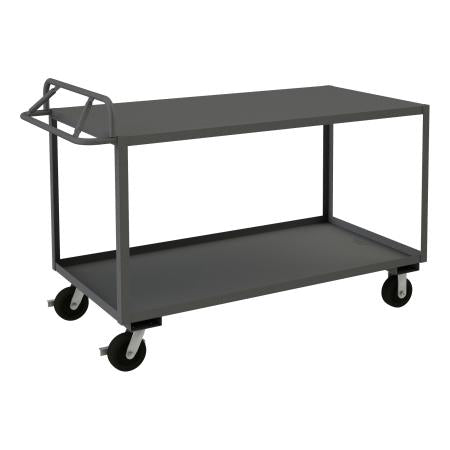 Durham Stock Cart, 2 Shelves, Ergonomic Handle, 30-1/4 x 66-1/4 x 45