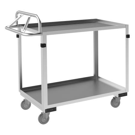 Durham Stainless Steel Stock Cart, 2 Shelves, Ergonomic Handle