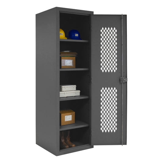 Durham Ventilated Locker, 16 Gauge, 4 adjustable shelves, 24 x 24-1/8 x 78