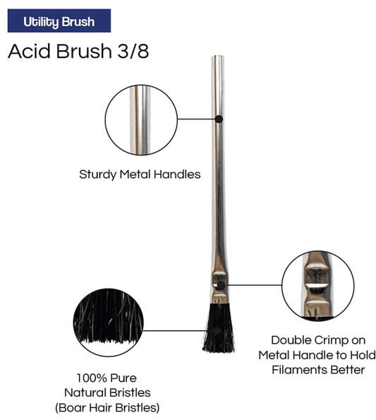 AMAZON Hardware > Painting Supplies > Paint Brushes Acid Brushes, 3/8 in Tin Handle Flux Brush for Glue, 500 Count