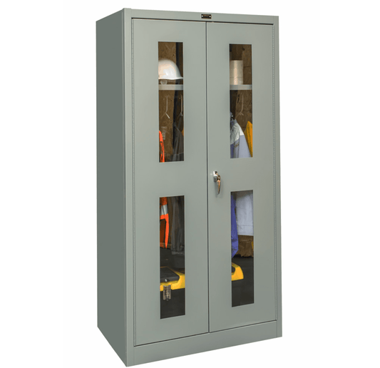 Centerline Dynamics 400 Series Safety View Door Cabinets Dark Gray / Assembled Hallowell Stationary SV Combination Cabinet, 36"W x 18"D x 72"H, Single Tier, Double Safety-View Door, 1-Wide