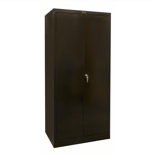 Centerline Dynamics 400 Series Solid Door Cabinets Black / Assembled Hallowell Stationary Solid Combination Cabinet, 36"W x 18"D x 72"H, Single Tier, Double Solid Door, 1-Wide