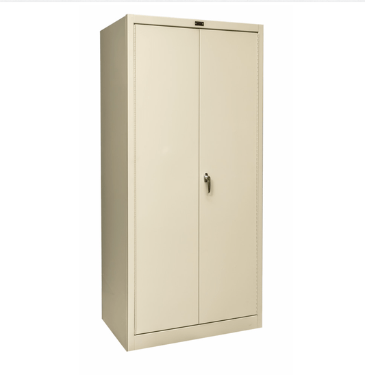 Centerline Dynamics 400 Series Solid Door Cabinets Tan / Assembled Hallowell Stationary Solid Combination Cabinet, 36"W x 18"D x 72"H, Single Tier, Double Solid Door, 1-Wide